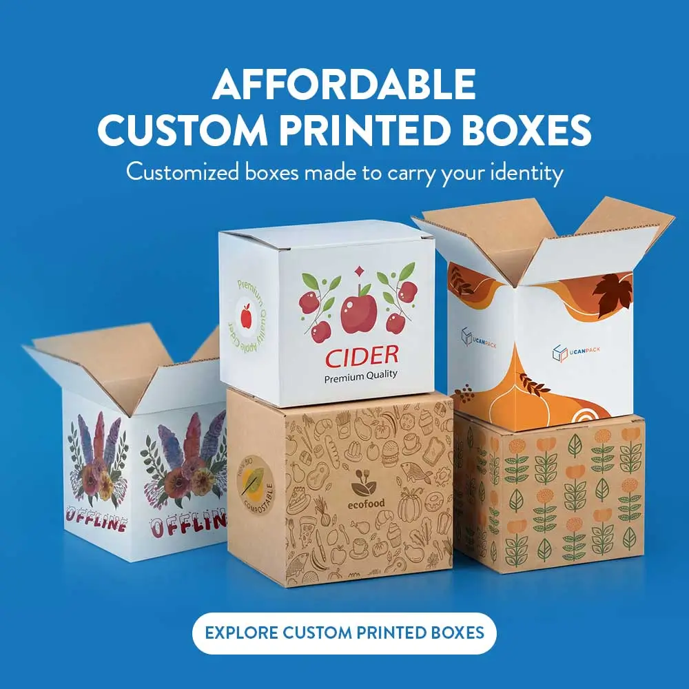 Custom shipping box with inside and outside printing