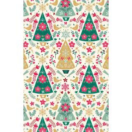 Christmas Motifs Gift Wrapping Paper, Full Ream Roll - 30" x 833'