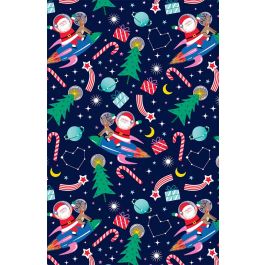 Spacey Santa Wrapping Paper, Full Ream Roll - 30" x 833'