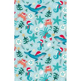 Christmas Under the Sea Gift Wrap, Full Ream Roll - 30" x 833'