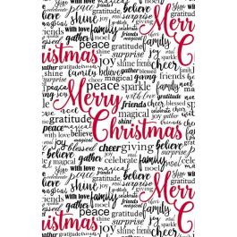 Christmas Sayings Gift Wrapping Paper, Full Ream Roll - 30" x 833'