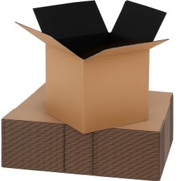 Black Shipping Boxes (Kraft Outside) - 4 X 4 X 4"