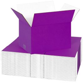 Purple Color Shipping Boxes (White Inside) - 9 X 6 X 4" 