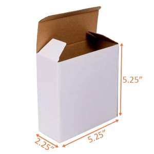 White Reverse Tuck Box - 5¼ x 2¼ x 5¼