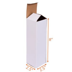 White Reverse Tuck Box - 2½ x 2½ x 8