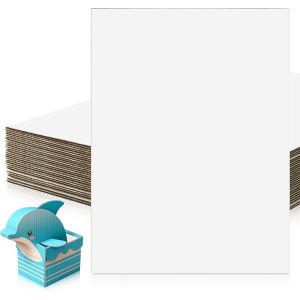 White Corrugated Cardboard Sheet (Kraft Back) - 30 x 14