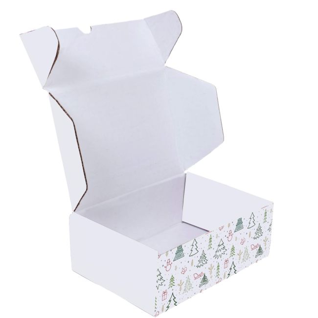Christmas Snow Printed Mailer Box | Holiday Gift Box - 3½ x