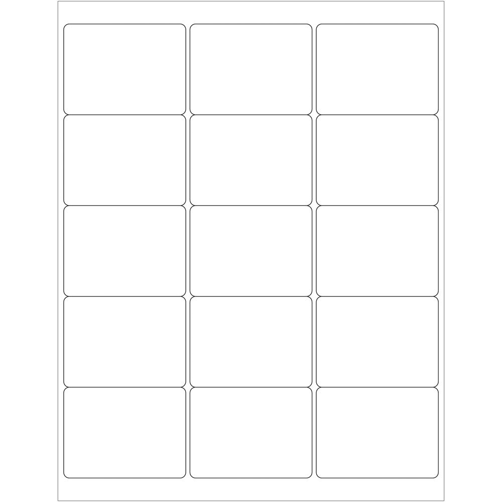 2.6875 x 2" White Rectangle Laser Labels