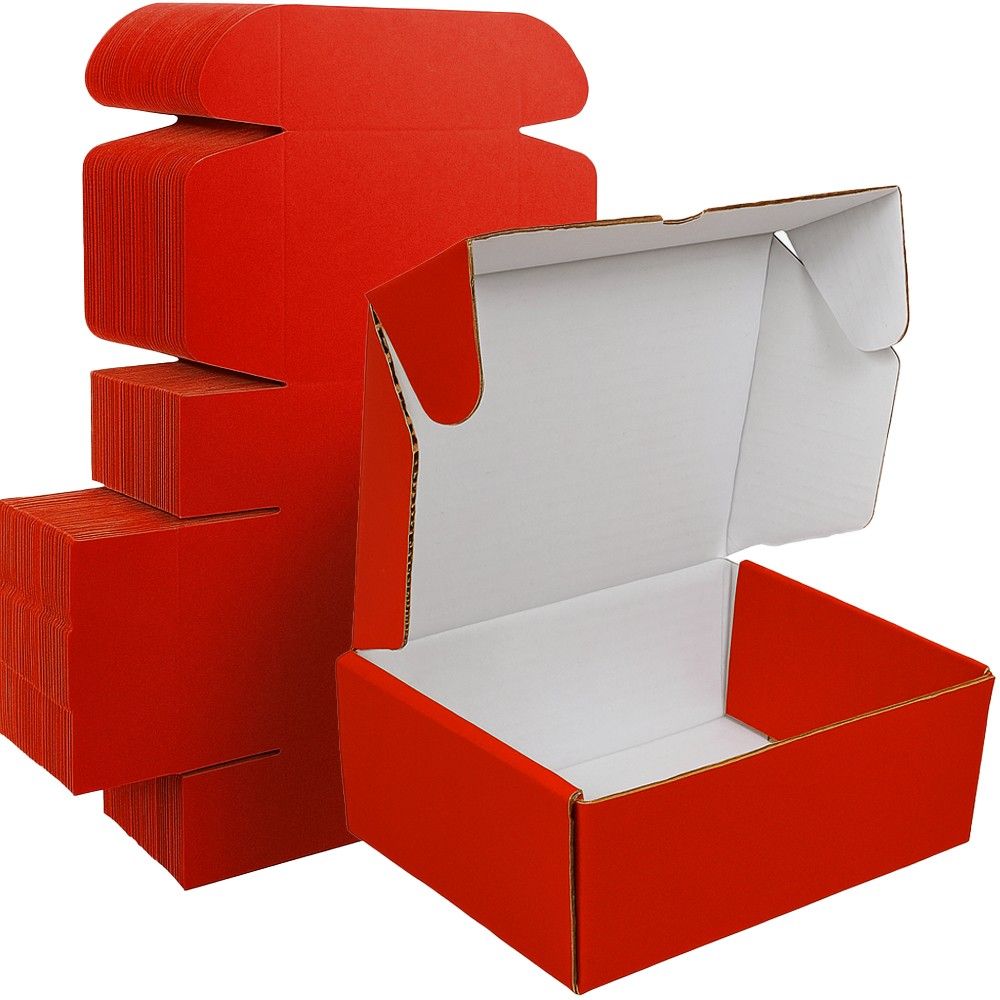 File Mailing Box Red Mailer Box (Inside White) - 12 x 12 x 6