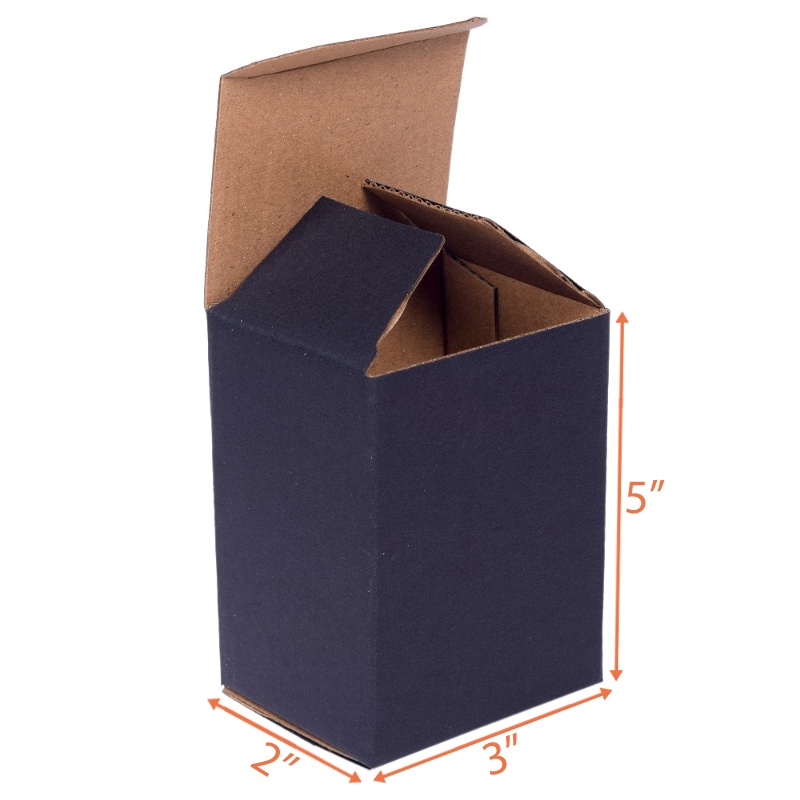Black Reverse Tuck Box - 3 X 2 X 5 | Corrugated Box