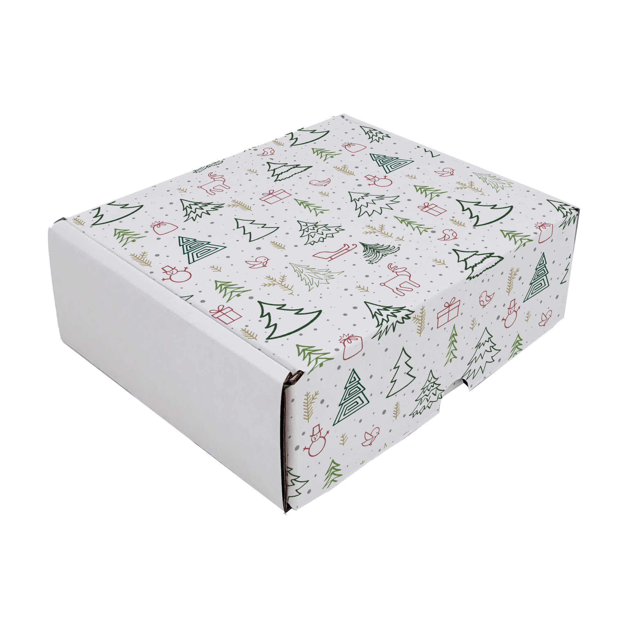 Christmas Snow Printed Mailer Box | Holiday Gift Box - 3½ x