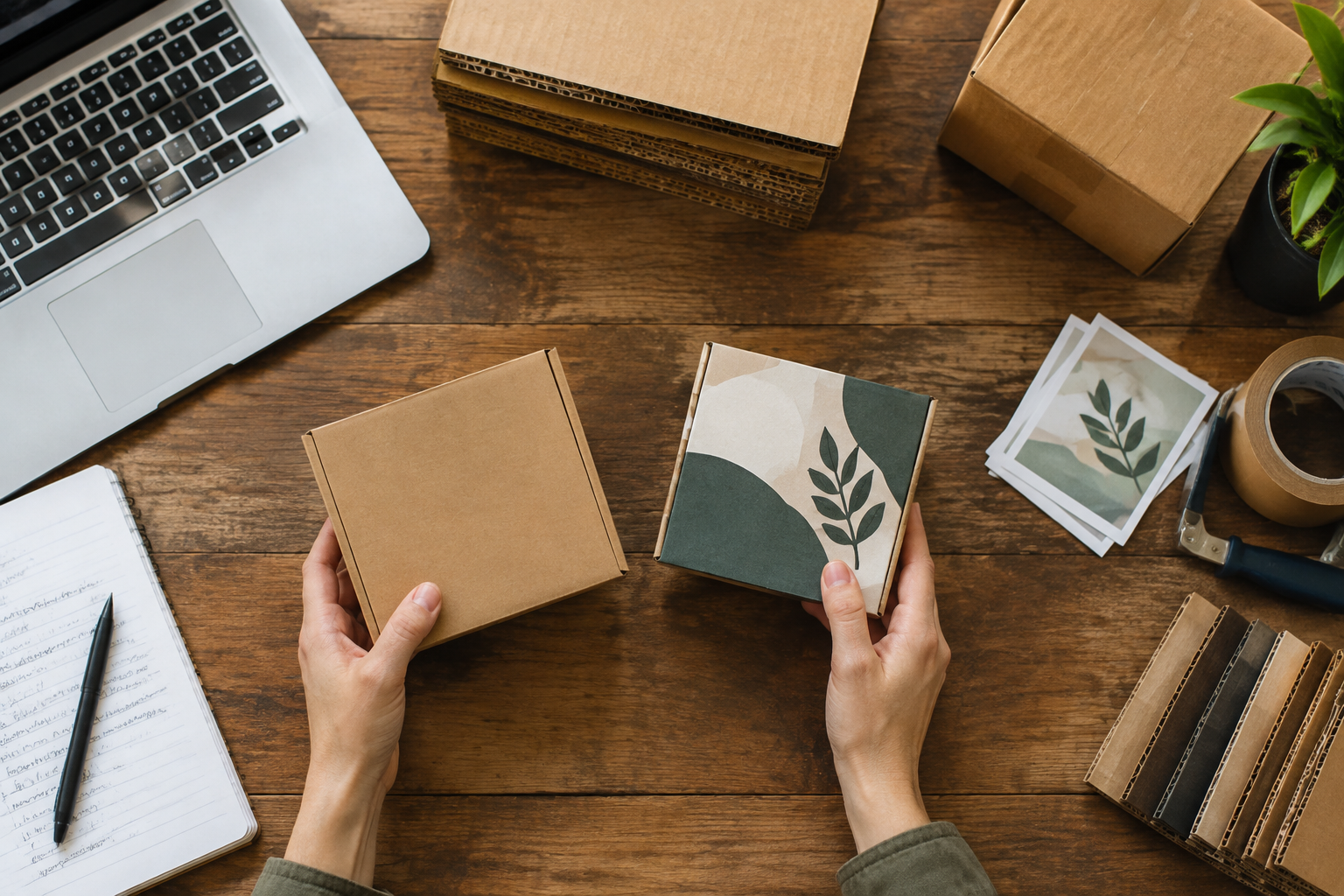 Digital printed vs plain kraft corrugated box for first impressions at unboxing