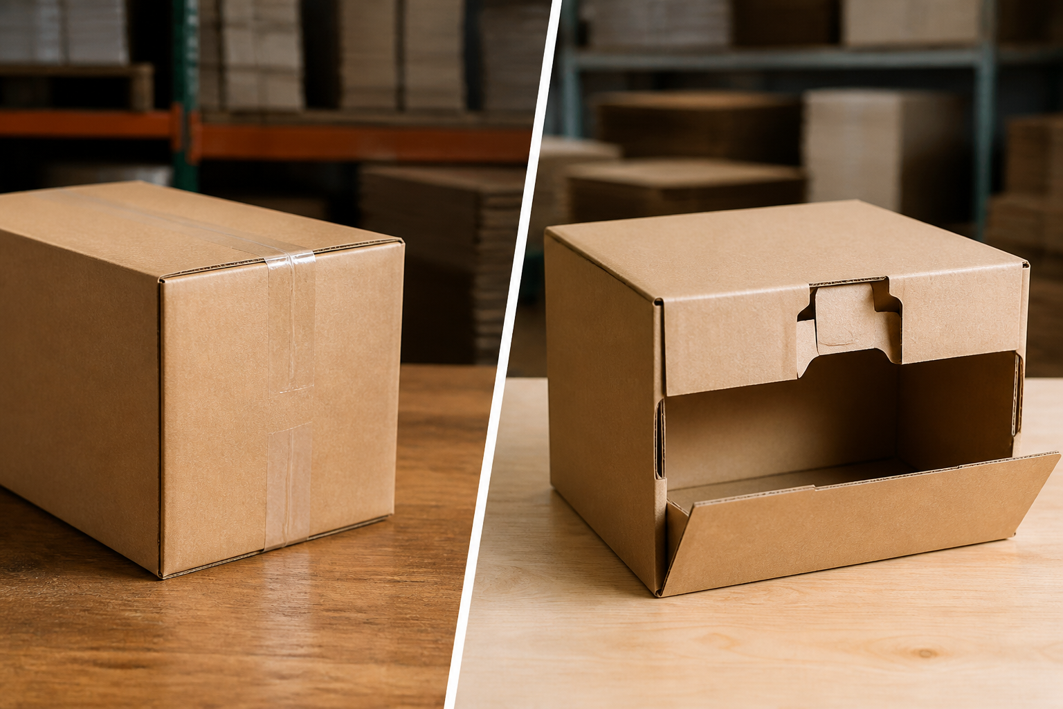 How to seal side loading boxes without tape using self locking tab construction