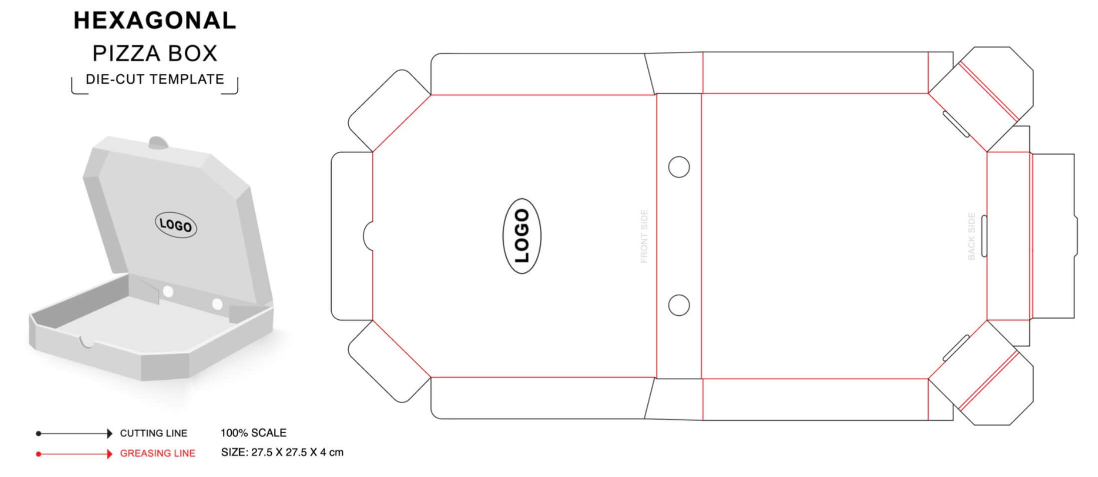 dieline for pizza box